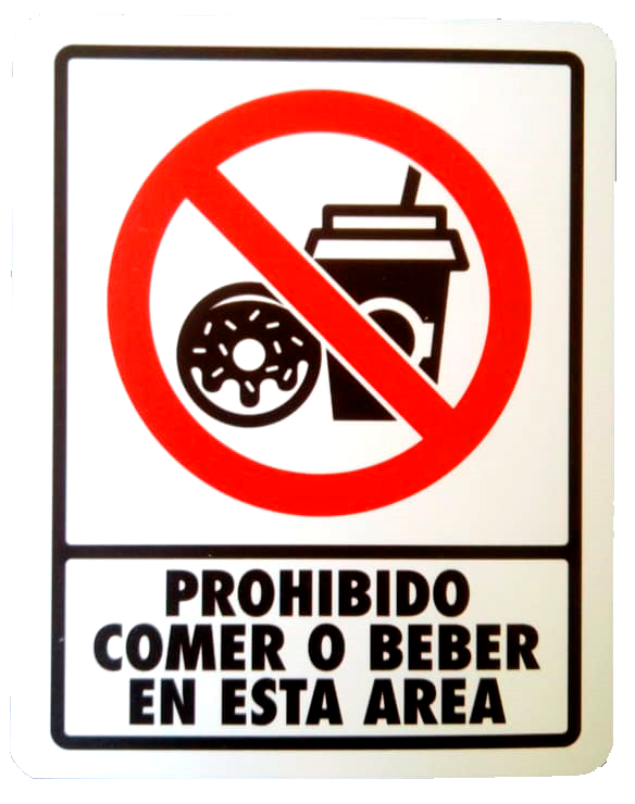 señalamiento prohibido comer 