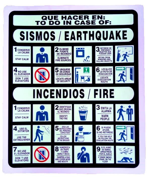 señalamiento que hacer sismo incendio